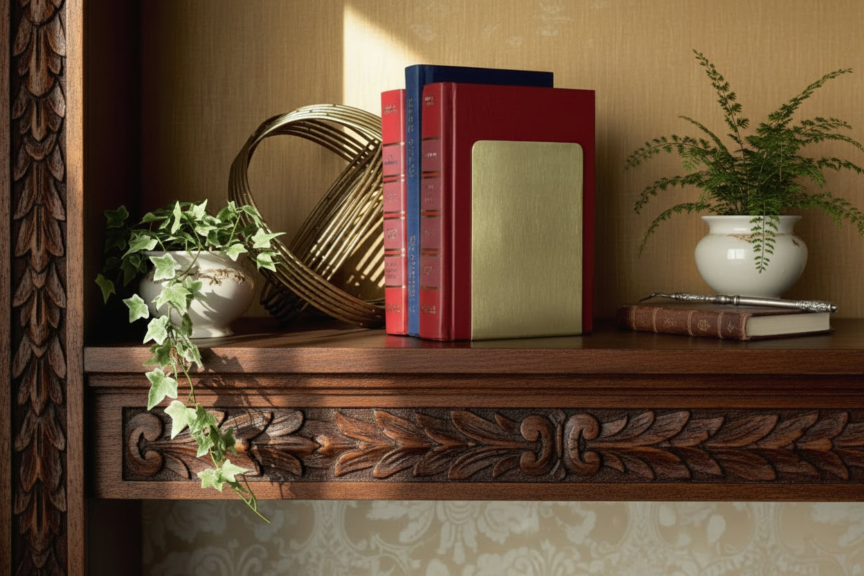 Solid Brass Bookends - Made in Canada