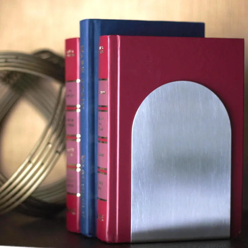 Rounded Stainless Steel Bookends - Made in Canada