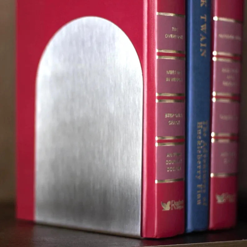 Rounded Stainless Steel Bookends - Made in Canada