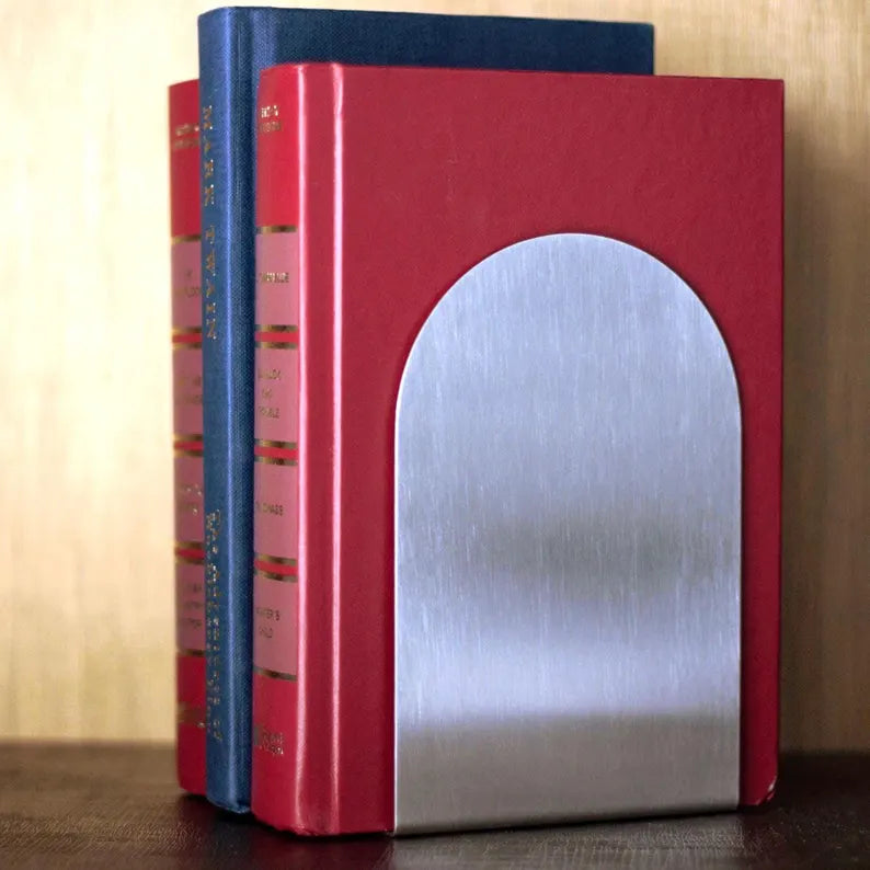 Rounded Stainless Steel Bookends - Made in Canada